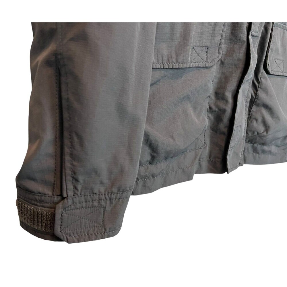 Lands' End Hooded Water Resistant Nylon Utility Windbreaker Jacket Size L Gray - Picture 7 of 10